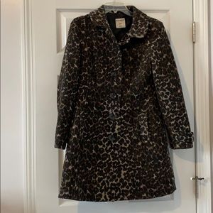 Leopard print pea coat Old Navy